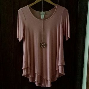 Glitterscape pink flowing tunic style top
